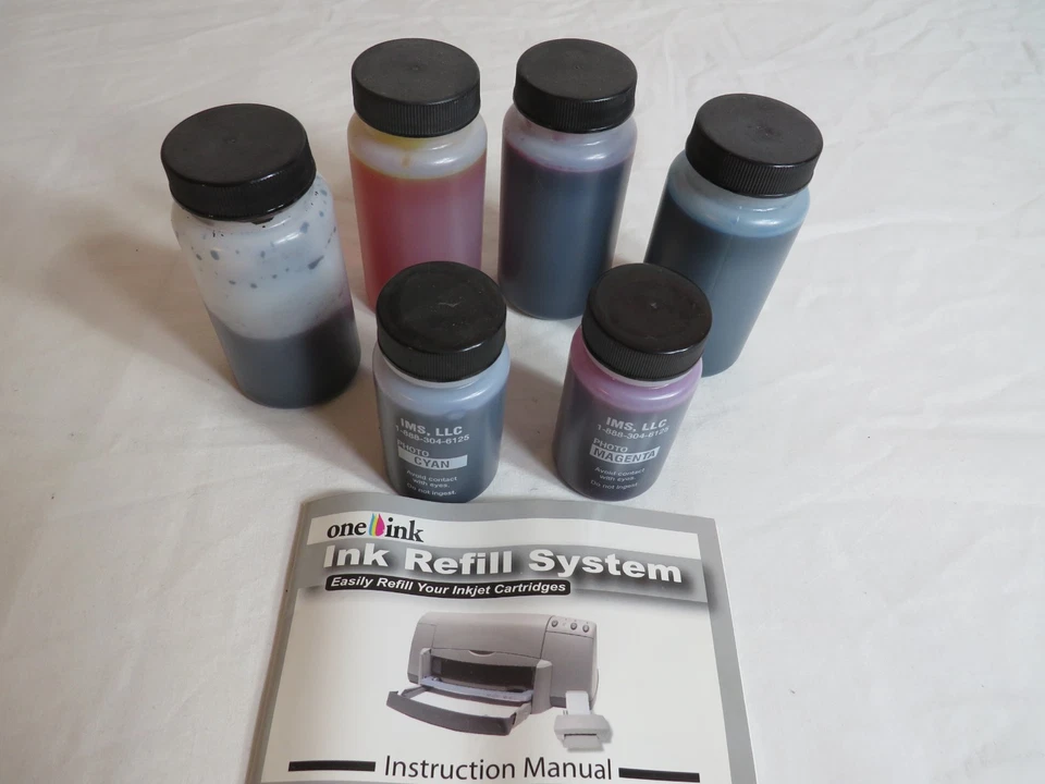 One Ink ink refill system model #04087 Black and Color Inkjet refill bottles kit - Image 2 of 4
