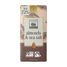 Endangered Species Dark Chocolate Bar w/Sea Salt  Almonds 72 cocoa