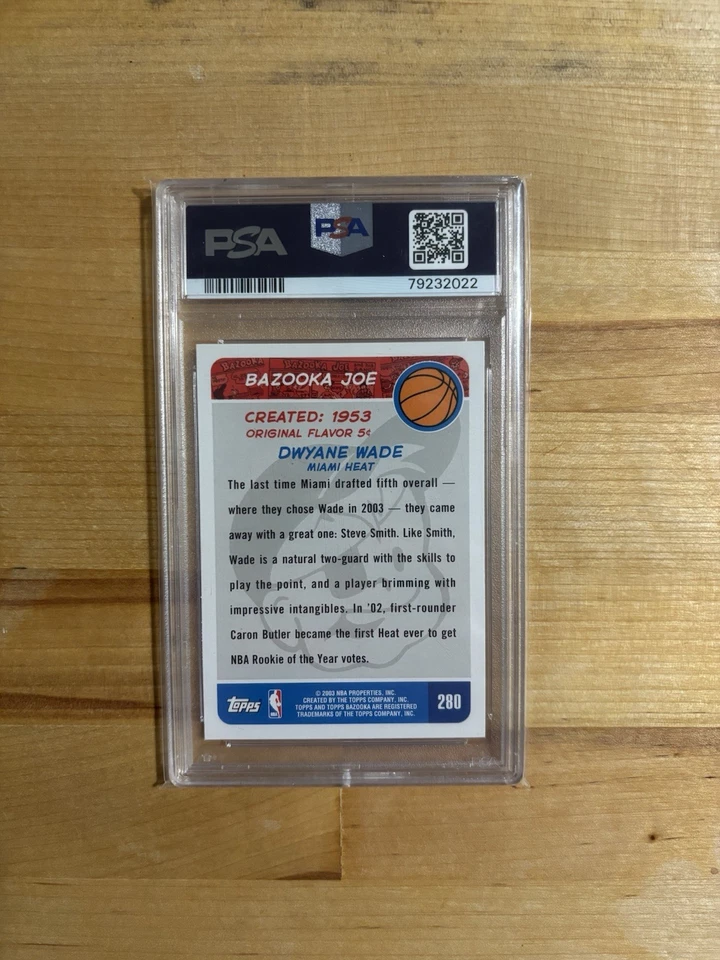 Bazooka Dwyane Wade #280 2003 radiocontrol Miami Heat novato PSA 10 GEMA como nuevo Foto 2 de 2