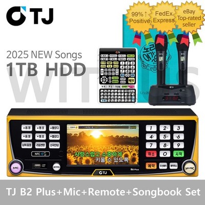 TJ Taijin Media B2 Plus Karaoke Machine System 1TB+TMW-80 Mic+Remote+SongBook=