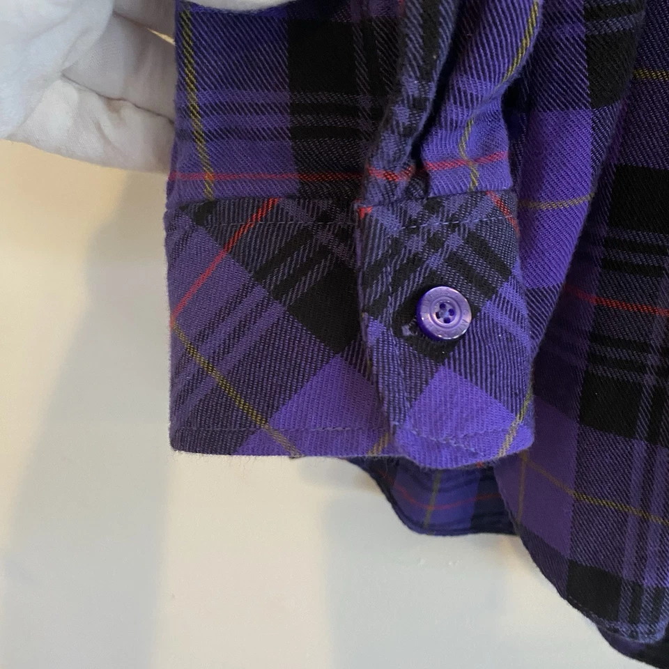 Isaac Mizrahi Live! Camisa a Cuadros Abotonada Púrpura Para Mujer Talla 18W Retro Punk Foto 3 de 4