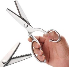 100 Full Stainless Steel Heavy Duty Sharpe Decorative Edge Zig Zag Pinking S...