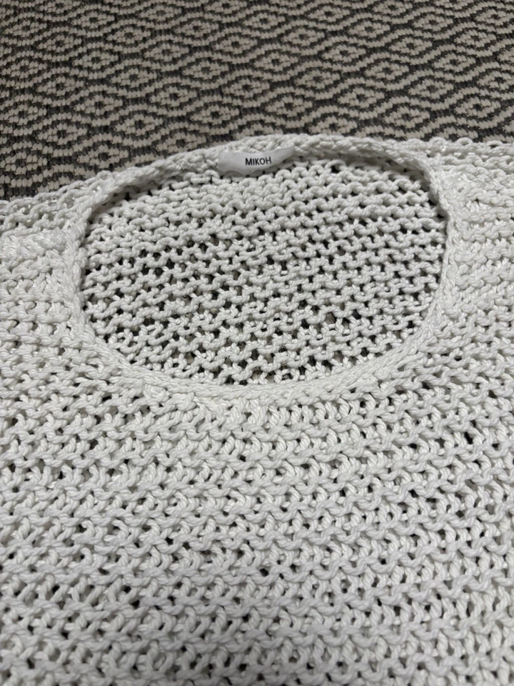 MIKOH Top Mujer Talla 1 XS/S Lino Manga Dolman Pullover Encubrimiento Blanco Nuevo con Etiquetas Foto 3 de 3