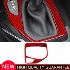 For BMW X1 2010-2013 Vinyl Red Carbon Fiber Middle Console Gear Shift Cover Trim