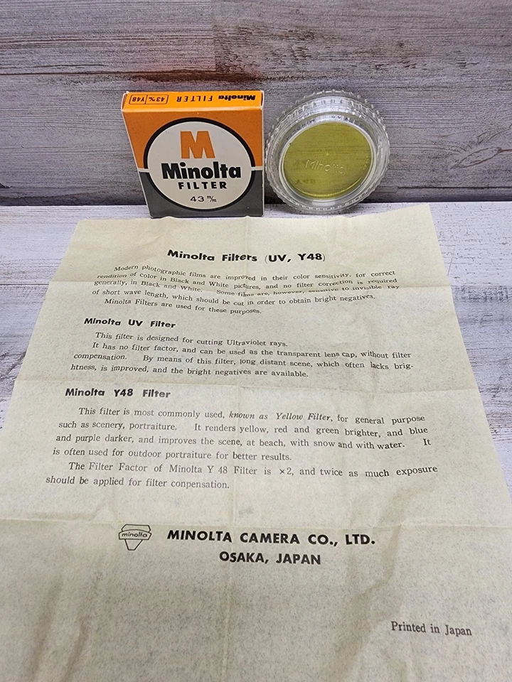 New Old Stock Minolta F43.0mm Screw Mount N5 Y48 filter made in Japan - Image 2 of 4