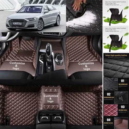 For Audi A8/A8L Car Floor Mats Custom All Weather Waterproof Anti-Slip Carpets - Picture 2 of 32