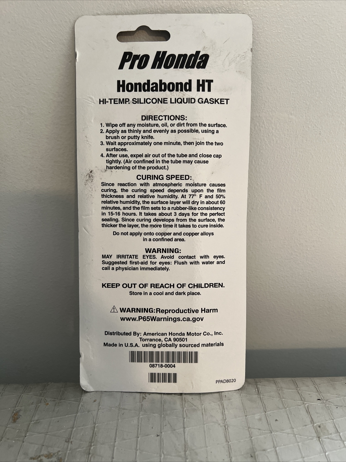 Honda OEM Hondabond HT HiTemperature Silicone Liquid Gasket 1.9 OZ
