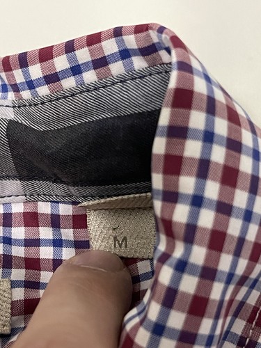 Burberry Brit Burgunderrot Blau Gestreift Herren Hemd mit Knopfleiste Herren Gr. M - Bild 3 von 10