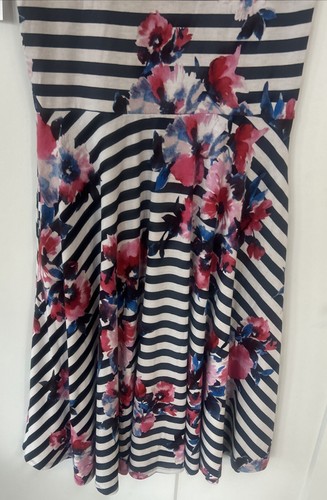 NWT LuLaRoe Nicki Sleeveless Pocket Dress Striped Floral ~ Size Small - See Pics - Picture 7 of 8