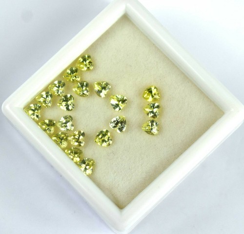Natural 8 Ct Pakistan Peridot Heart Shape Gemstone 20 Pcs Lot Certified FF24 - Picture 2 of 9