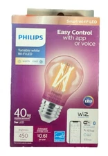 Philips Smart Bulb LED 40W Dimmable Wi-Fi Wiz 450 Lumen A15 Standard
