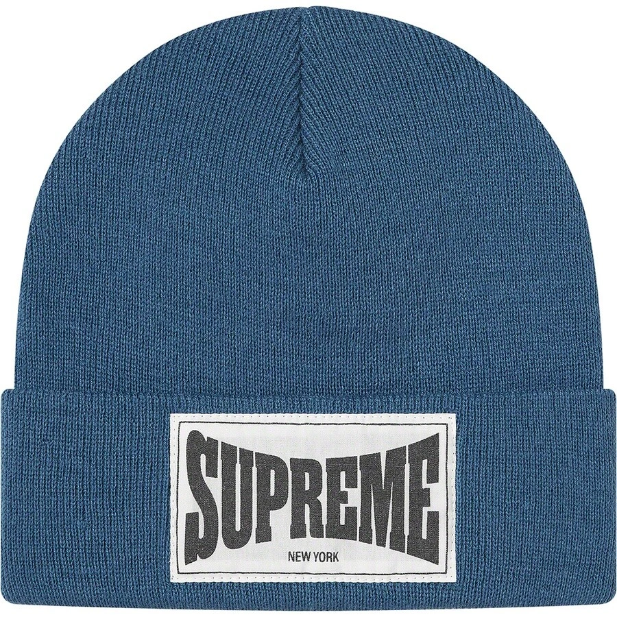 Supreme Woven Label Beanie Slate FW20 New