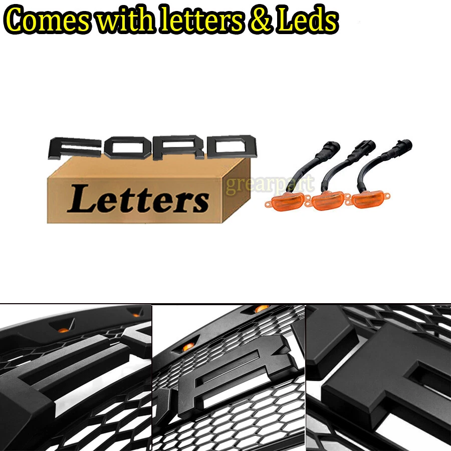 Grelha para Ford F250 F350 2005-2007 grade Super Duty Raptor estilo capô de malha - Imagem 4 de 4