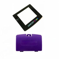 New GRAPE PURPLE Game Boy Color Battery Cover  New Screen Lens GBC Replacement