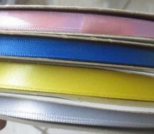 400 yards vintage USA made ribbon 4 colors Maize Orchid Peacock Punjab Blue