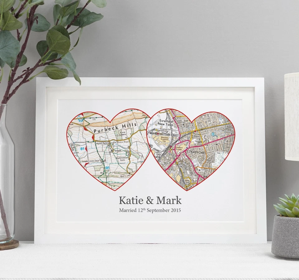 Gift for couples | Personalised anniversary map present | Wedding map present - Image 4 of 4