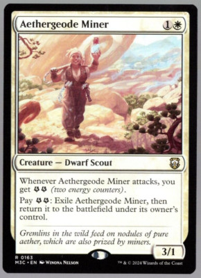 Aethergeode Miner 0163 Rare Non Foil Modern Horizons 3 MTG NM