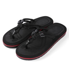 Men's Black Comfort Fashion Outdoor Knotted Sandals Beach Flip Flops Size 9-10