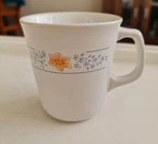 Corelle coordinates stoneware mug floral pattern,white,orange