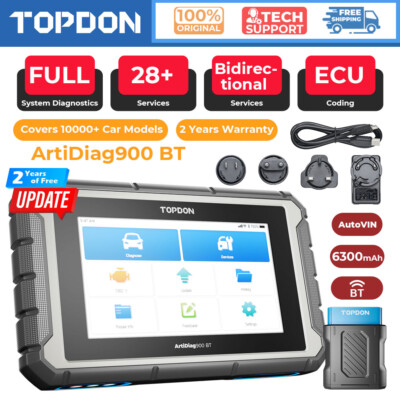 TOPDON OBD2 Scanner Car Diagnostic Tool AD900BT ALL System Scan ABS SRS TPMS