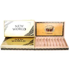 Lot of 3 New World Gordito Dorado Empty Wooden Cigar Box 12.25" x 6.5" x 2"