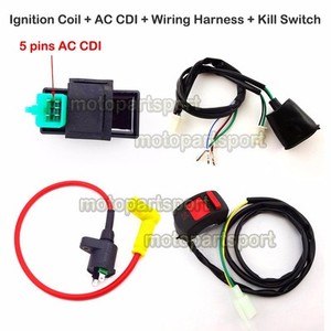 Details About Ignition Coil Ac Cdi Wiring Loom Harness Kill Switch For 50 160cc Pit Dirt Bike