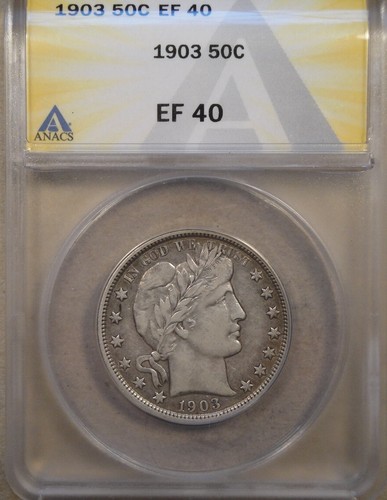 1903 Barber Half Dollar 50c ANACS Certified XF40 - Picture 3 of 4