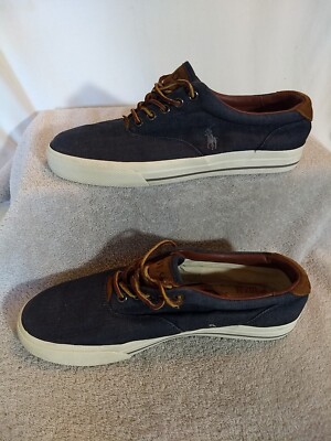 Polo by Ralph Lauren Mens Navy Canvas Shoes (no insoles