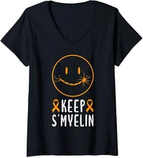 Keep Smyelin Multiple Sclerosis Awareness Tee Ladies' V-Neck Tshirt