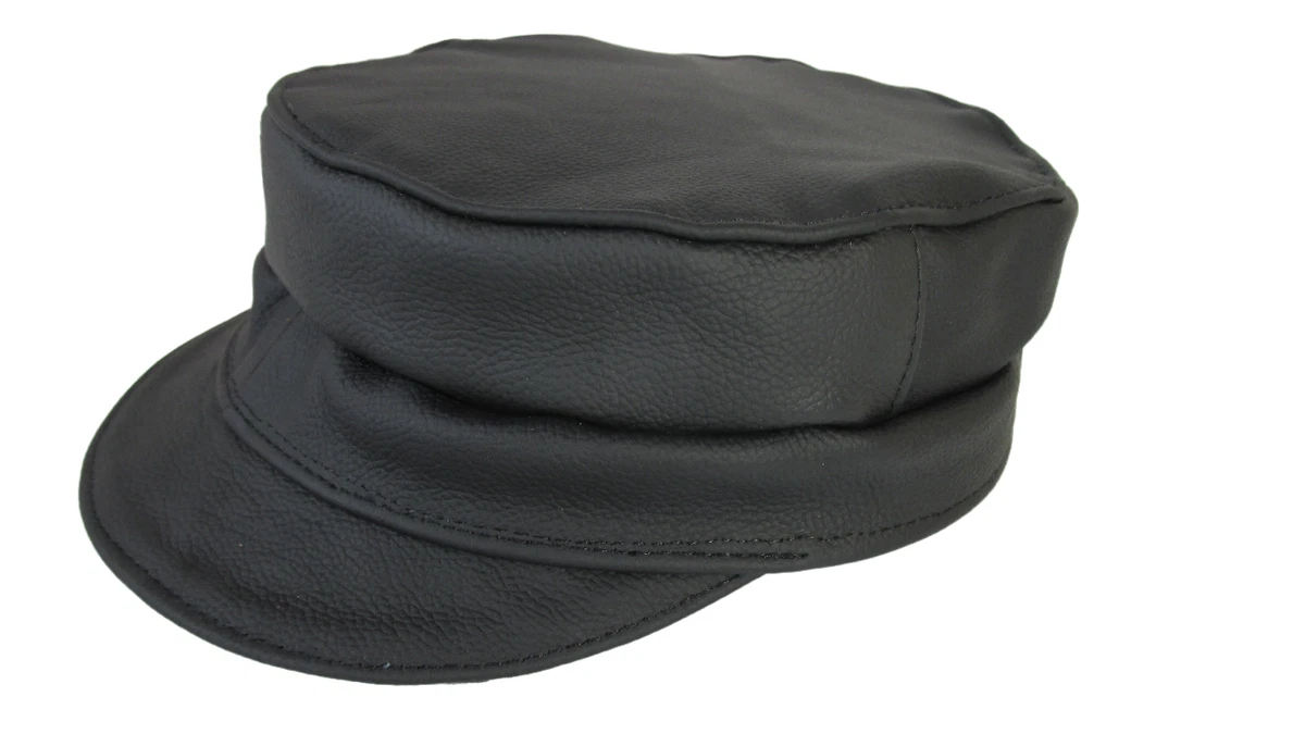Leather outlet fisherman cap