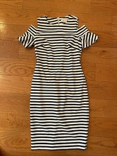 Calvin Klein Black and White Striped Dress
