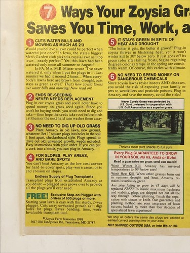 1998 Meyer Zoysia Farm Nurseries PRINT AD Grass Lawn Mail Order Offer VTG 1990s - Picture 4 of 5