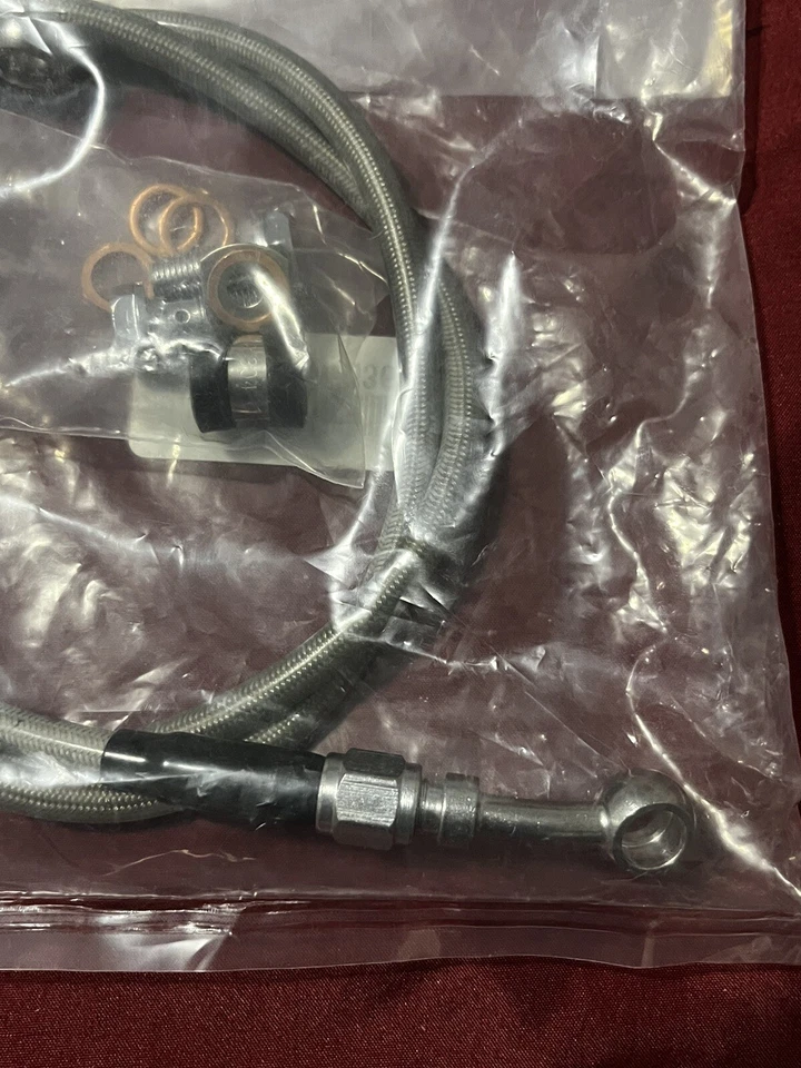 Manguera de aceite de líneas de freno delanteras de manillar de 16" para Harley Sportster XL 883 1200 2004+ Foto 3 de 4