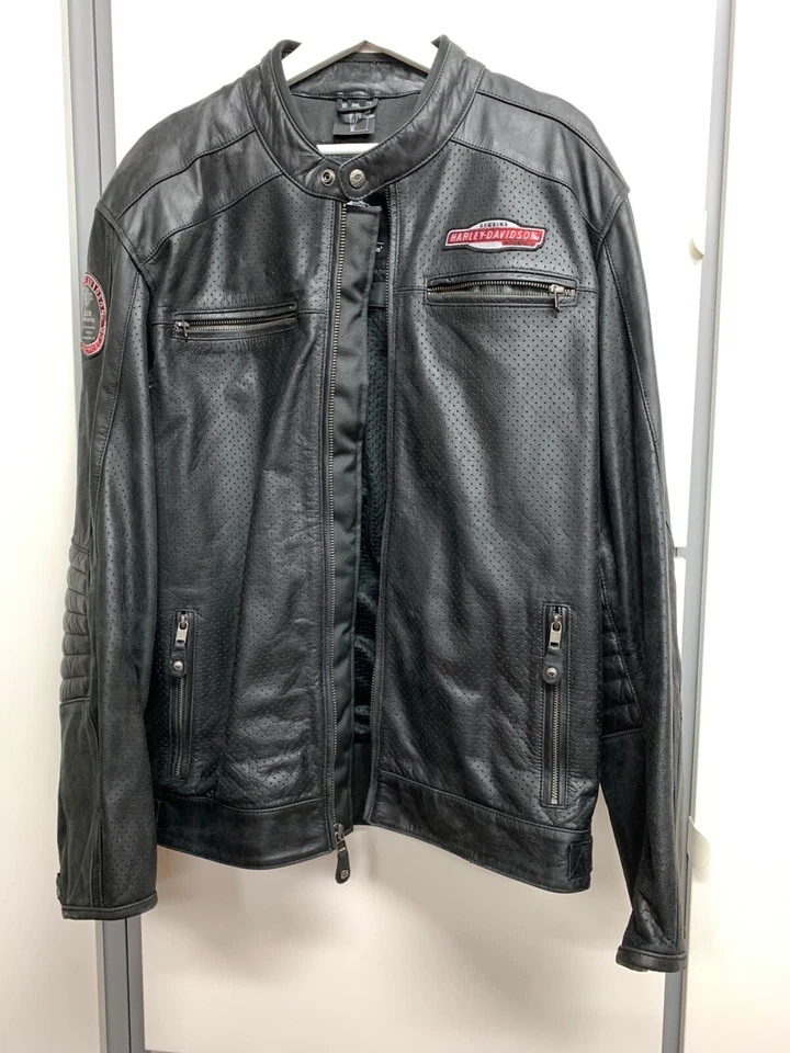 HARLEY DAVIDSON LEDERJACKE "CRUISER PERFORATED" Gr. L 97183-13EM (geändert) - Image 3 of 4