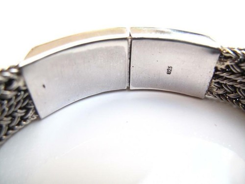 925 sterling silver heavy bangle bracelet handmade men women solid chain heavy - Picture 3 of 5