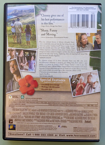 The Descendants (DVD, 2012, Canadian) - Picture 2 of 4