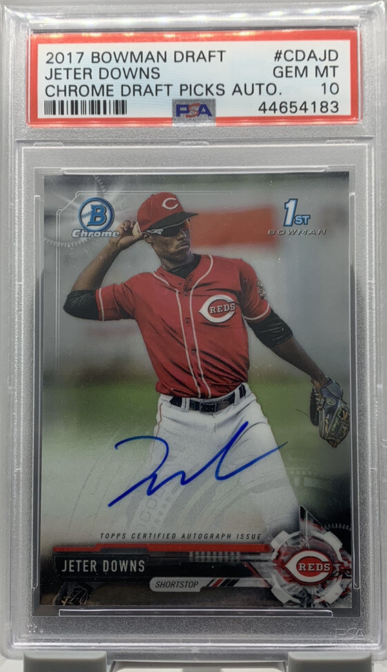 JETER DOWNS 2017 Bowman Draft 1ST CHROME AUTO PSA 10 #CDA-JD Boston Red Sox