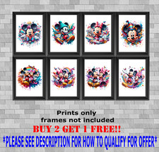Disney Mickey & Minnie Mouse Bedroom Wall Art Print Gift A5 A4 A3