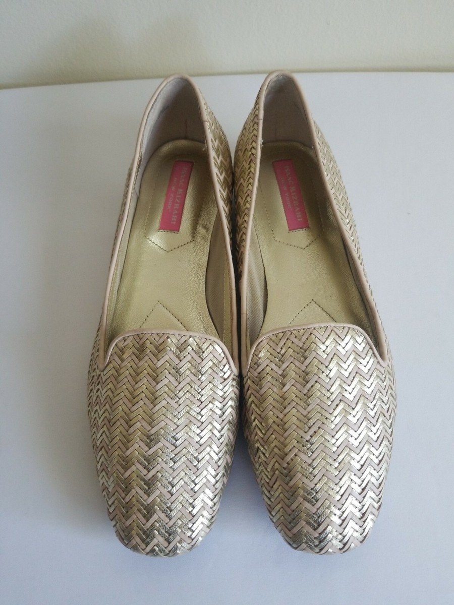 Ballers Femme Isaac Mizrahi KAILYN2 Cuir Doré Nude, Taille 7.5 M, Neuves Sans Boîte