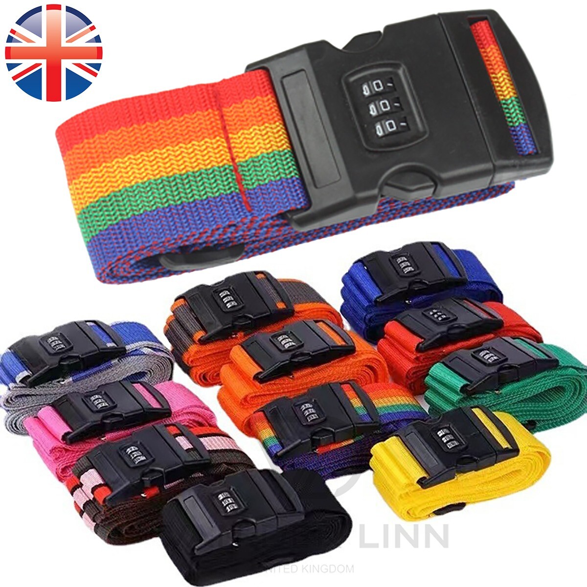 VDL Luggage Strap with LOCK Strong Extra Safety Adjustable baggage