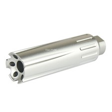 SILVER 4.5" Long Linear Compensator Muzzle Brake .22LR/.223/556/308/300BLK/9MM