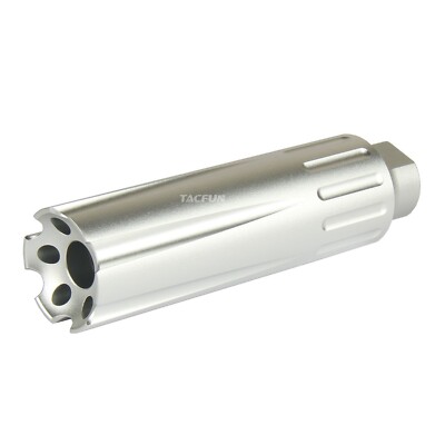 SILVER 4.5'' Long Linear Compensator Muzzle Brake .22LR/.223/556/308/300BLK/9MM