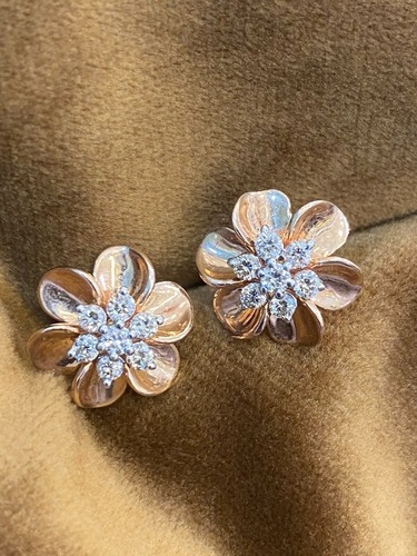 Stunning 0.59 Cts Round Brilliant Cut Diamonds Stud Earrings In 585 14Karat Gold - Picture 6 of 12