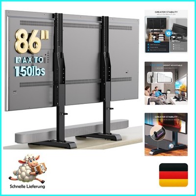 Universal TV Ständer Höhenverstellbar 24-86 Zoll Max. 60kg VESA 800x600 Schwarz