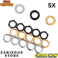5Pcs Electric Guitar Output Input Jack Socket Nuts Washers Gaskets Part LK