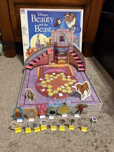 Walt Disney’s Beauty And The Beast 3D Board Game Milton Bradley Vintage 1992
