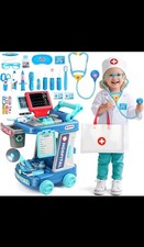 Play Doctor Kit for Kids, Pretend Medical Station Set with Mobile Cart NIB