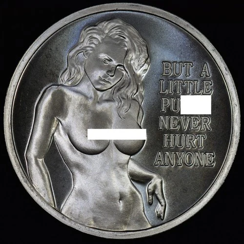 1 OZ SILVER ROUND ✪ BIG CATS ARE DANGEROUS ✪BUT A LITTLE ***** NEVER HURT ANYONE