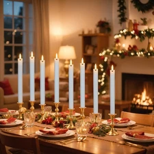 Flameless Flickering Taper Candles with Remote and Timer, Battery Operated 3D...