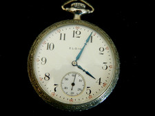 1928 ELGIN.16s. 7j Pocket Watch w/ Star W.C.CO. Case NICKEL